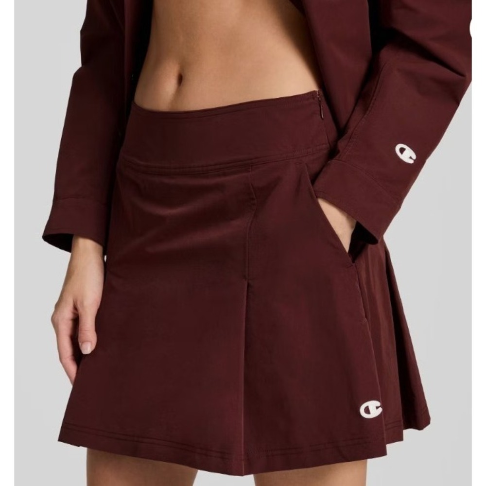 Champion Pleated Skort Womens Size 14 Maroon Activewear Pockets - NWT